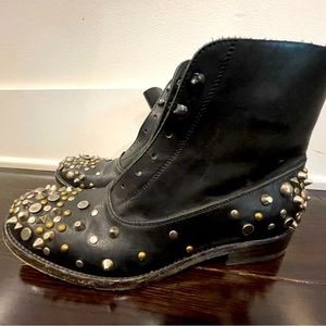 Sartore Black leather designer boots with metal studs 36 1/2. Size 6 1/2